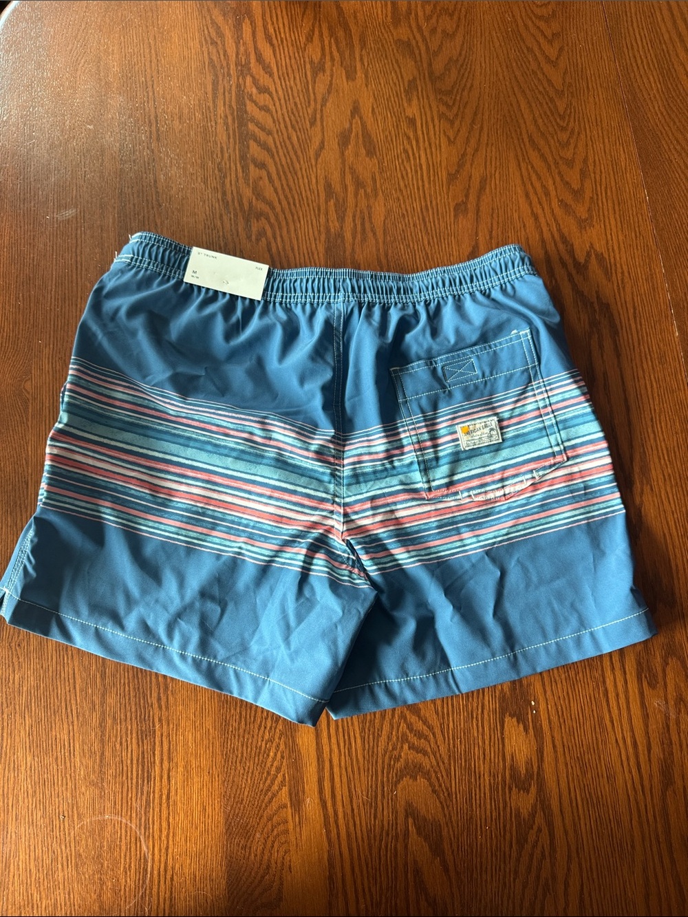 NWT-American Eagle-Blue Striped Swim Shorts-SZ M-orig $39